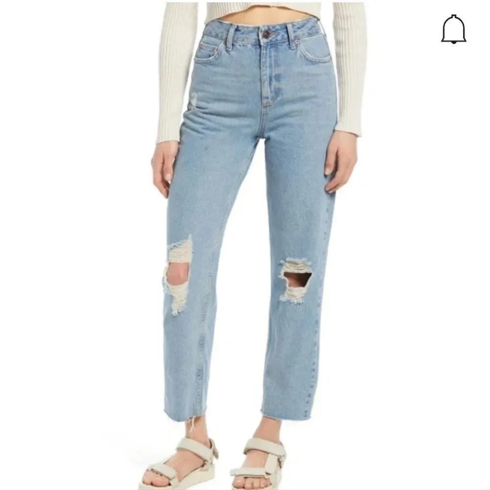 BDG Urban Outfitters Pax Ripped High Waist Jeans In Light Wash